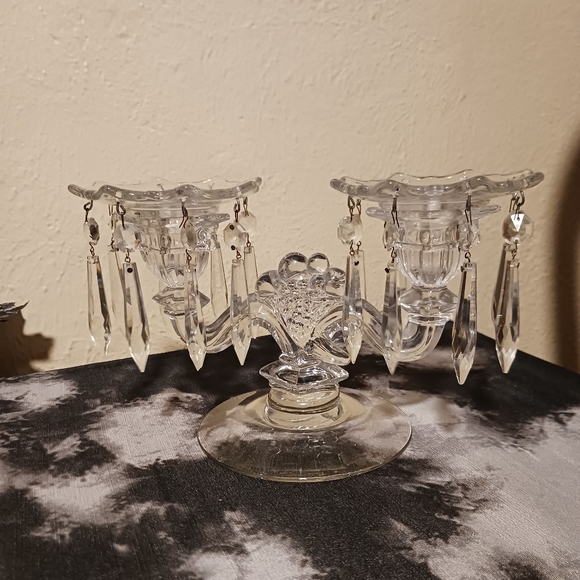Vintage Crystal Double Candlestick Holder - Picture 7 of 7